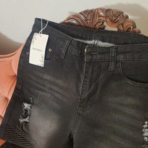 Pantalon black moto jeans